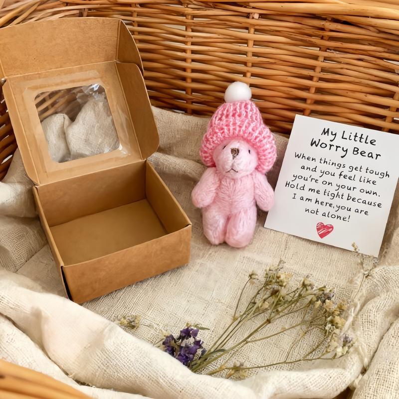 4-Piece Handmade Plush Pocket Bear Set - Anxiety Relief Hugs for Every Occasion: Perfect Gifts for Loved Ones on Halloween, Thanksgiving, Christmas, Birthdays, and More!