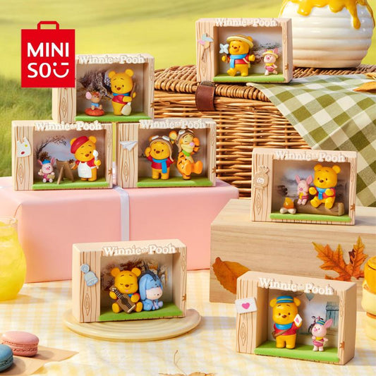 Charming Disney Winnie the Pooh Autumn Outing Series Landscape Blind Box Ornaments - Perfect for Home Decor and Gifting!