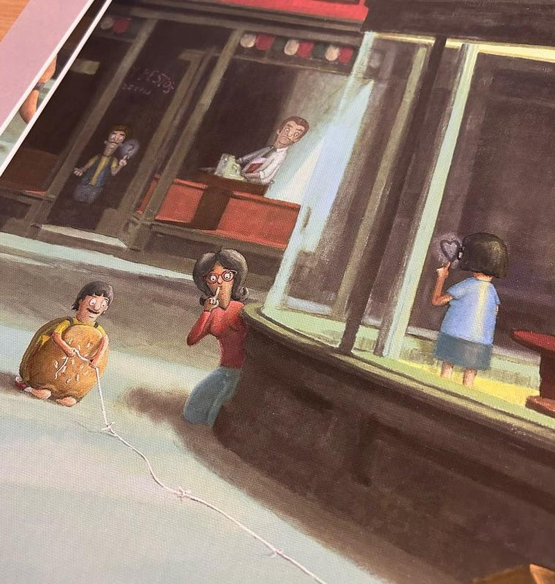 "A Classic with Cheese" High Quality Canvas Print 24" X 15.75" Nighthawks Fanart