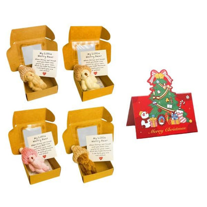 4-Piece Handmade Plush Pocket Bear Set - Anxiety Relief Hugs for Every Occasion: Perfect Gifts for Loved Ones on Halloween, Thanksgiving, Christmas, Birthdays, and More!