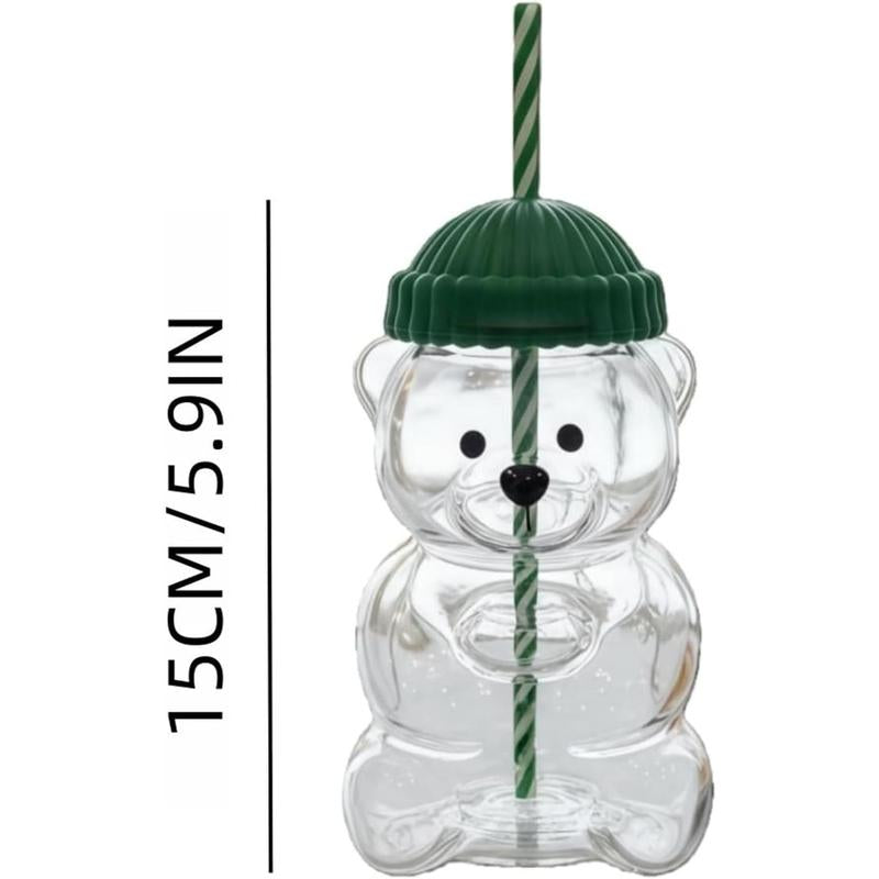Bear Straw Cup, Cute Baby Straw Cups Glass, Honey Bear Cup with Straws, Cute Mugs for Coffee Drinks 20Oz (1 PC)