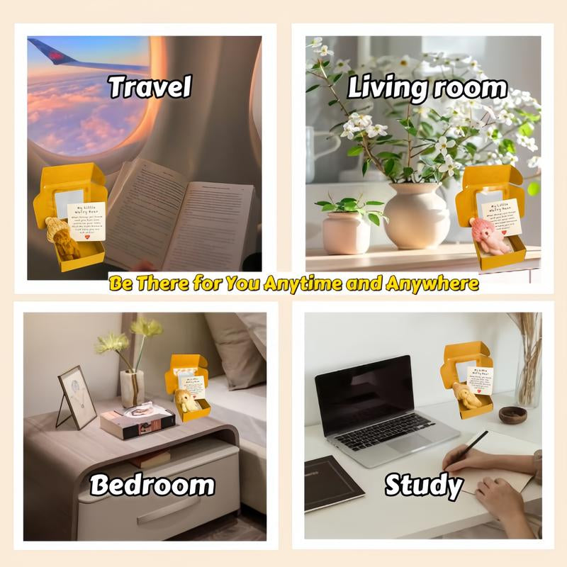 4-Piece Handmade Plush Pocket Bear Set - Anxiety Relief Hugs for Every Occasion: Perfect Gifts for Loved Ones on Halloween, Thanksgiving, Christmas, Birthdays, and More!